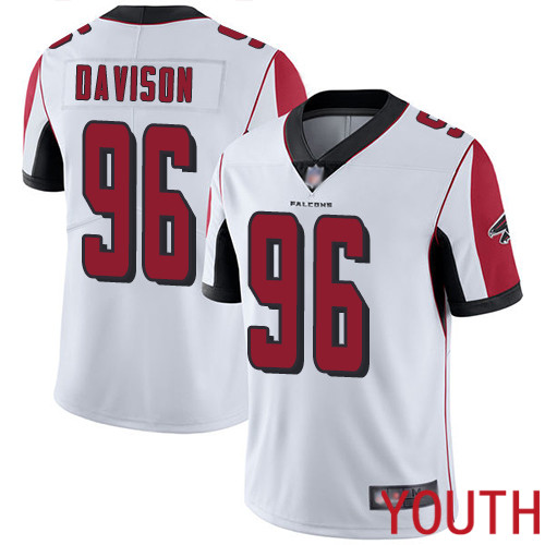 Atlanta Falcons Limited White Youth Tyeler Davison Road Jersey NFL Football #96 Vapor Untouchable->youth nfl jersey->Youth Jersey